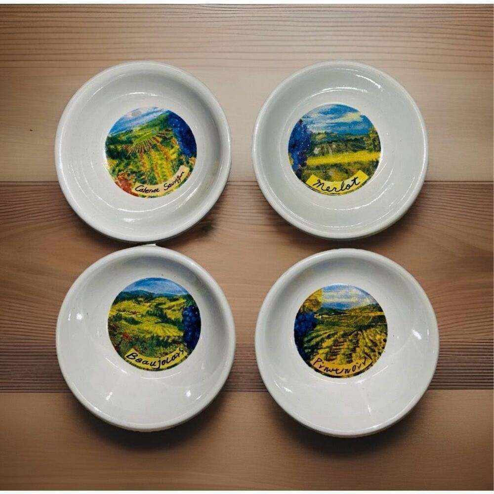 Nantucket Home Tuscan Inspired Landscape 2 3/4" Oil Dipping Bowls (Set of 4)